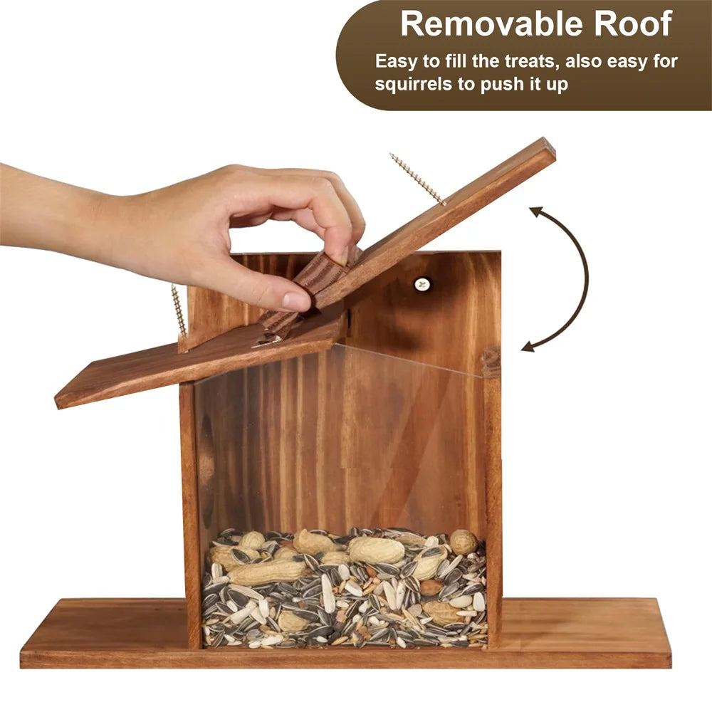 Charming Squirrel Feeder Wooden Picnic Table Feeding Station