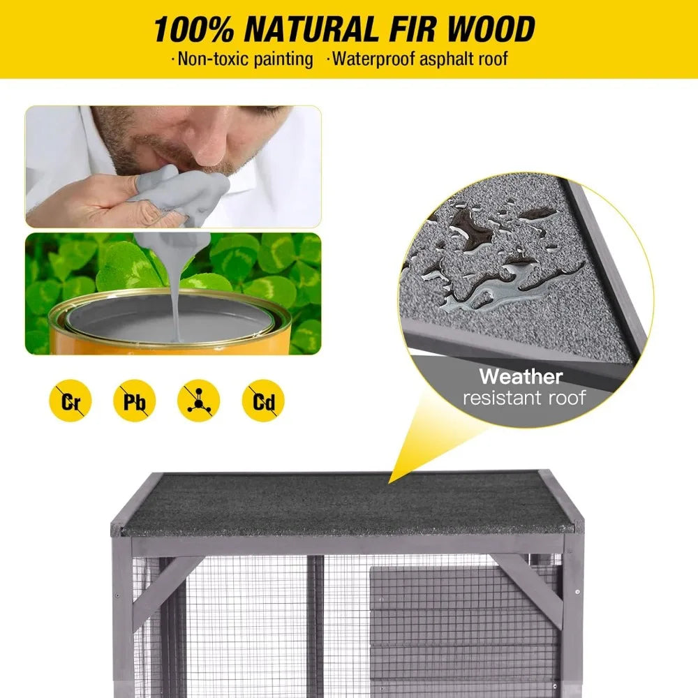 Mobile Outdoor Cat House with Upgraded Resting Box