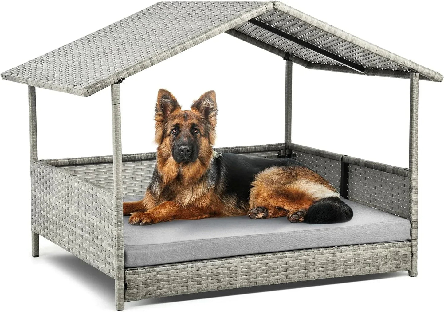 Folding Outdoor Plastic Dog House With Adjustable Skylight