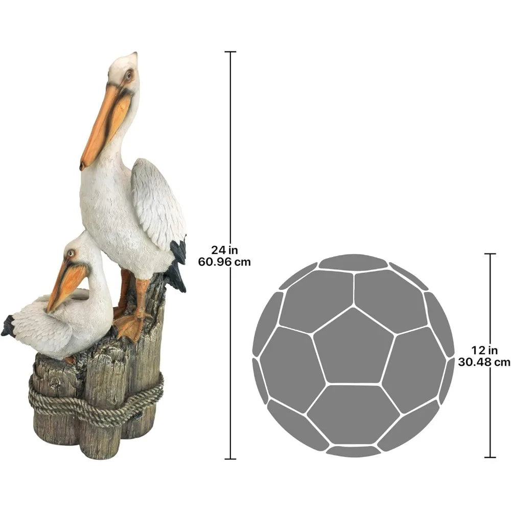 Seaside Decorative Sea Bass Pelican Garden Bird Statue