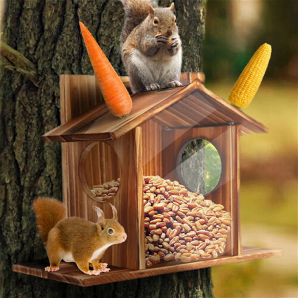 Charming Squirrel Feeder Wooden Picnic Table Feeding Station