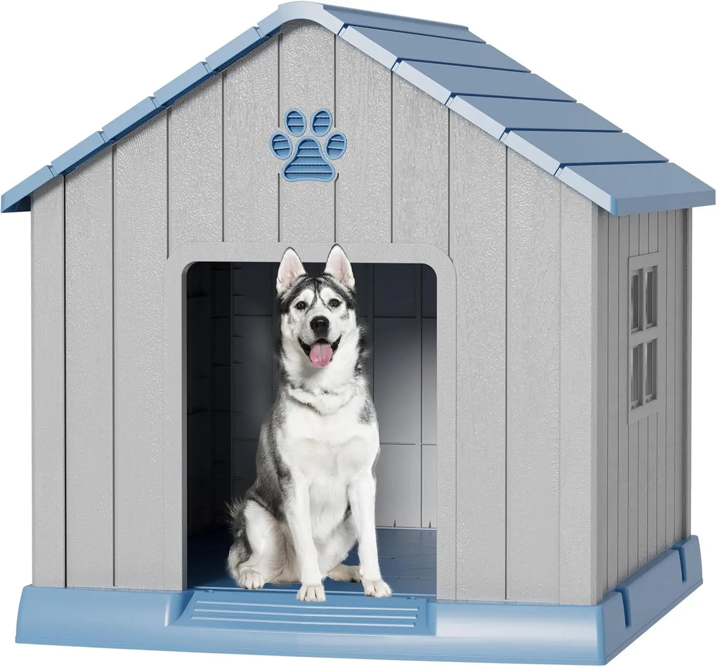 Durable Waterproof Dog House with Elevated Floor and Air Vents