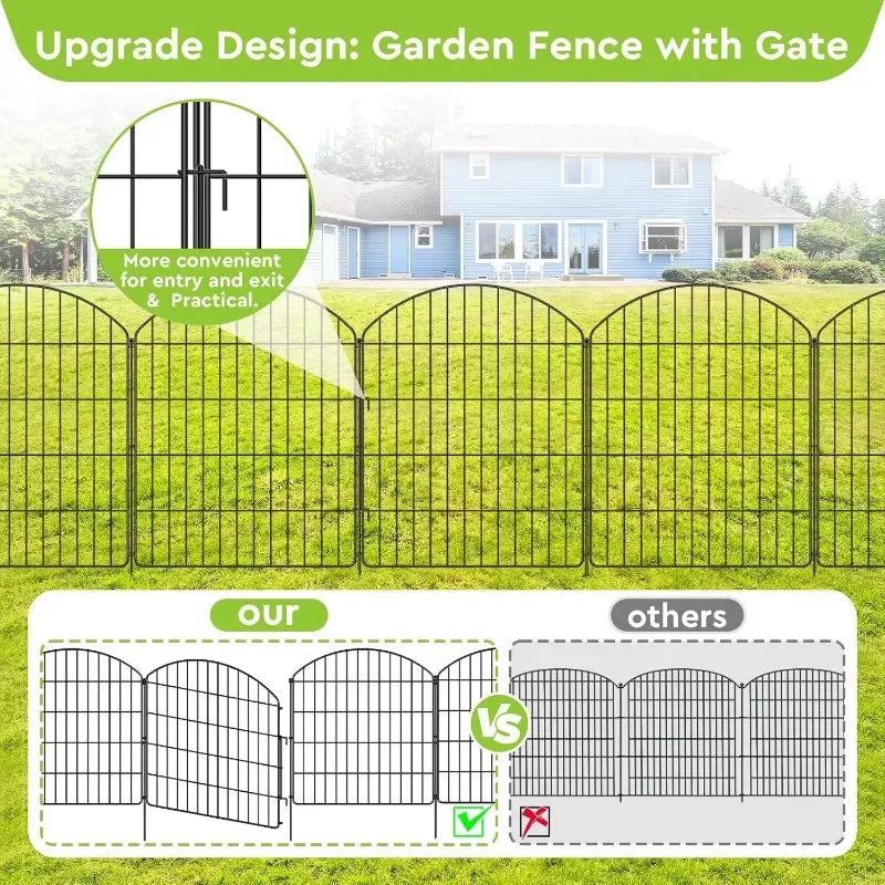 Decorative Rustproof Metal Garden Fence for Dogs and Flowers