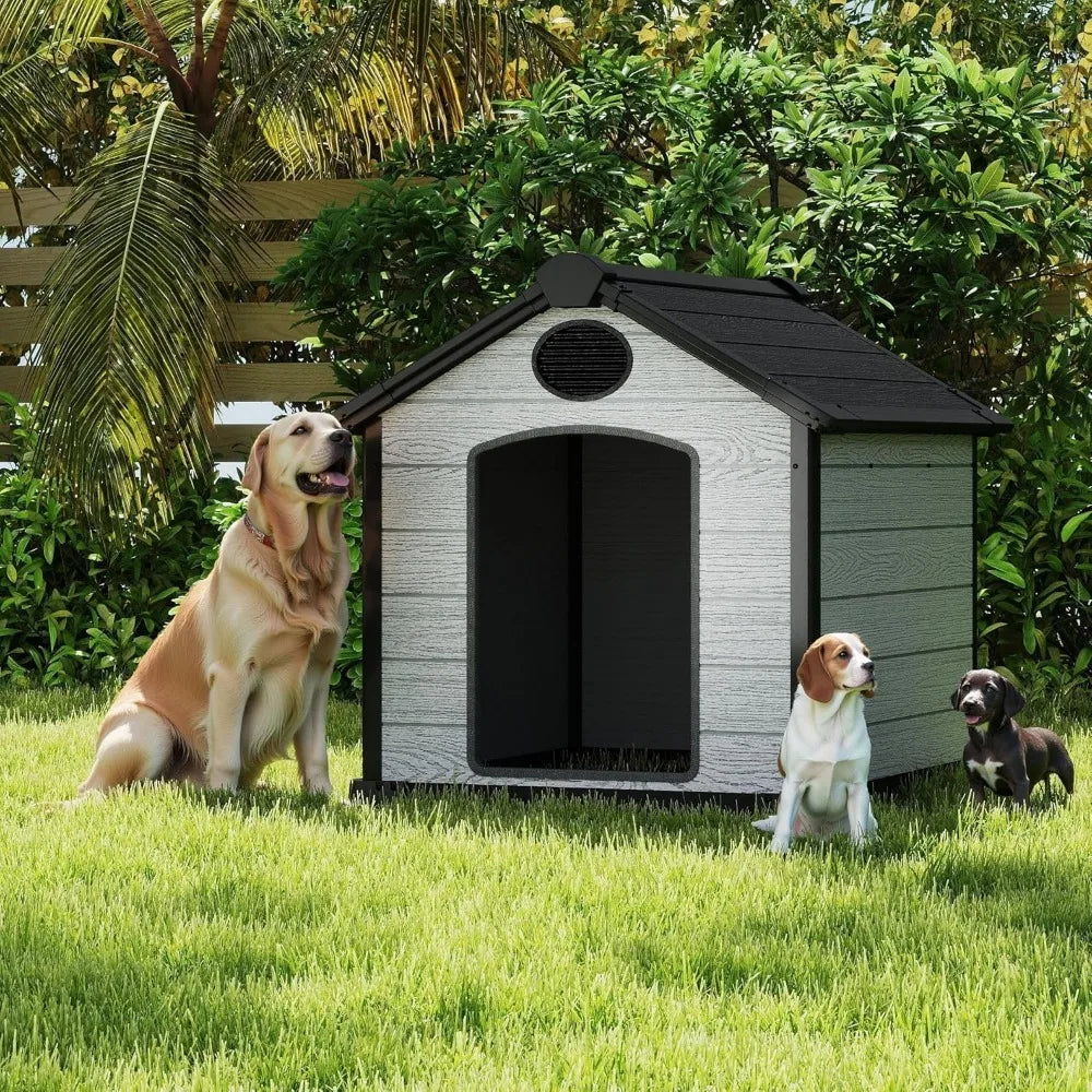 Weatherproof Insulated Igloo Dog House for Large Dogs Outdoors