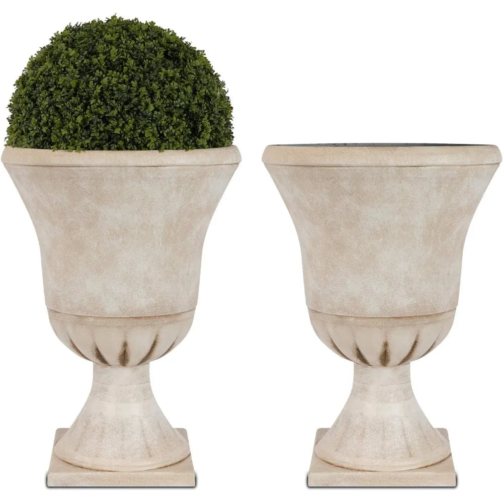 Classic Round Resin Flower Pots for Indoor and Outdoor Use