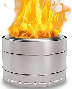 Smokeless Stainless Steel Fire Pit for Outdoor Camping Fun