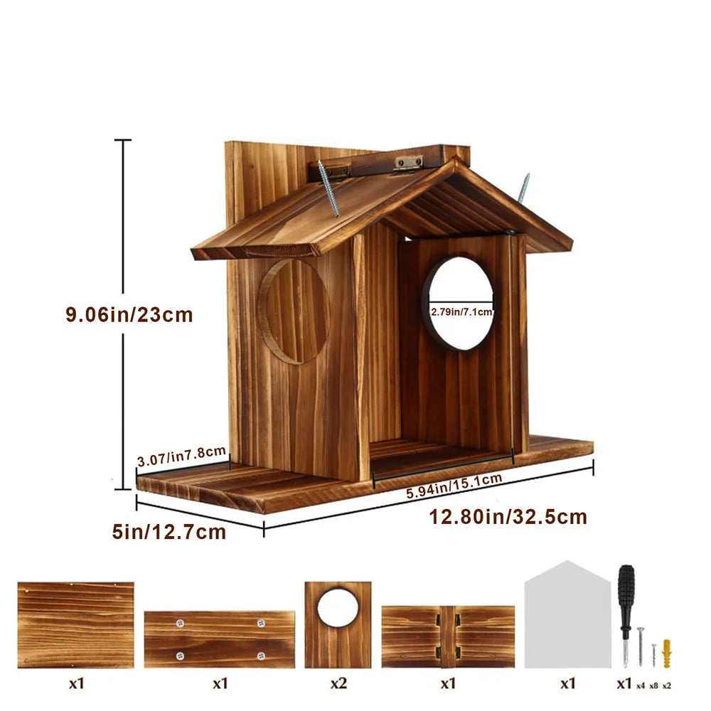 Charming Squirrel Feeder Wooden Picnic Table Feeding Station
