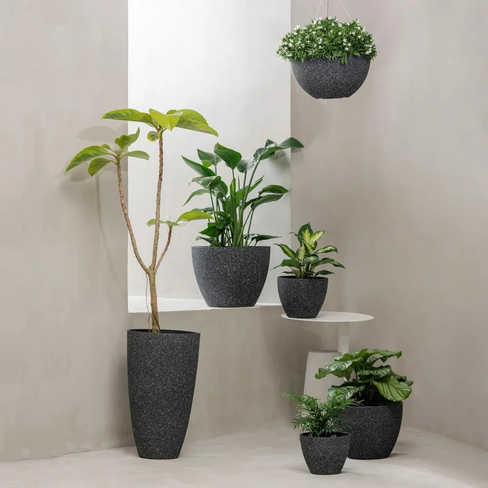 Large Outdoor Hanging Planters Set of Two for Patio