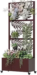 Metal Planter Box with Trellis for Beautiful Garden Display