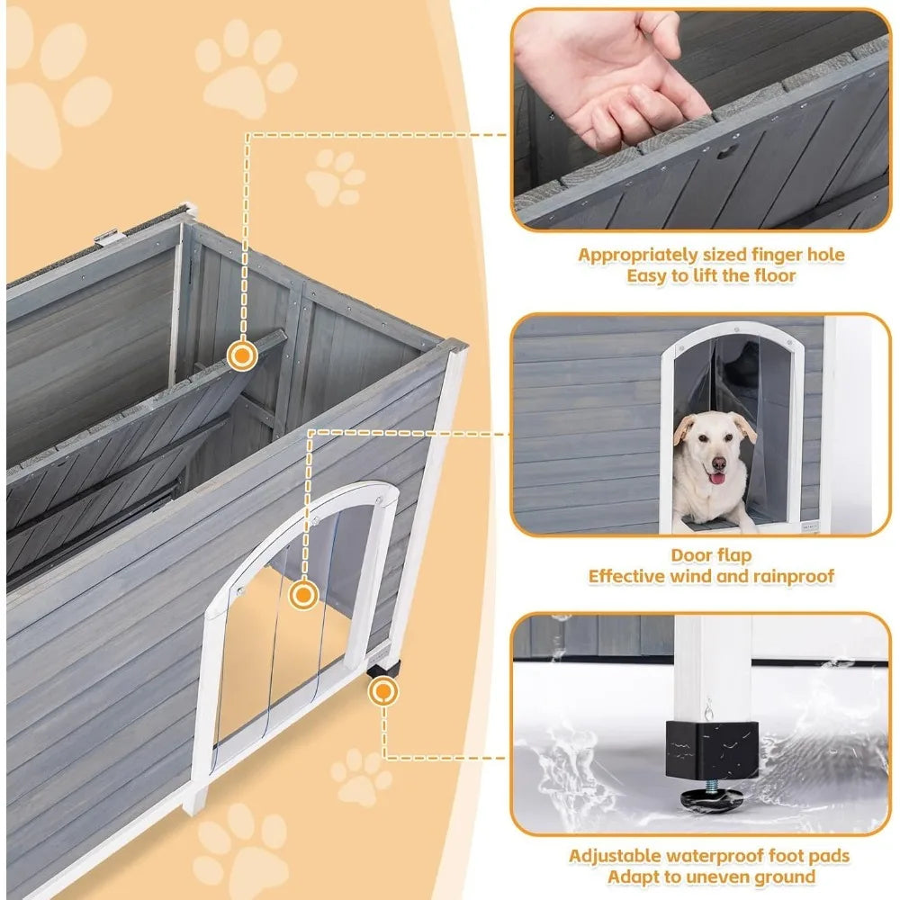 Folding Outdoor Dog House Easy Assembly Large Dogs