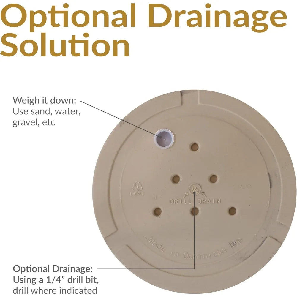 Large Outdoor Planter Set with Drainage Holes for Gardening