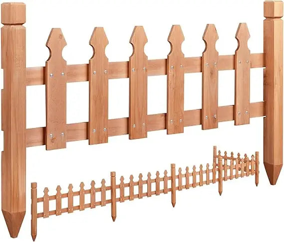 Wood Garden Fence Decorative Border for Patios and Yards