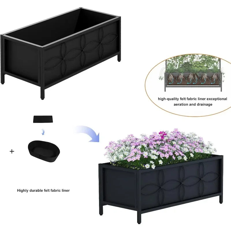 Sturdy Raised Garden Bed with Fabric Liner for Easy Planting
