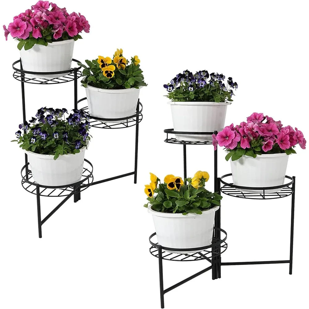 Metal 3-Tiered Plant Stand Set for Indoor Outdoor Use