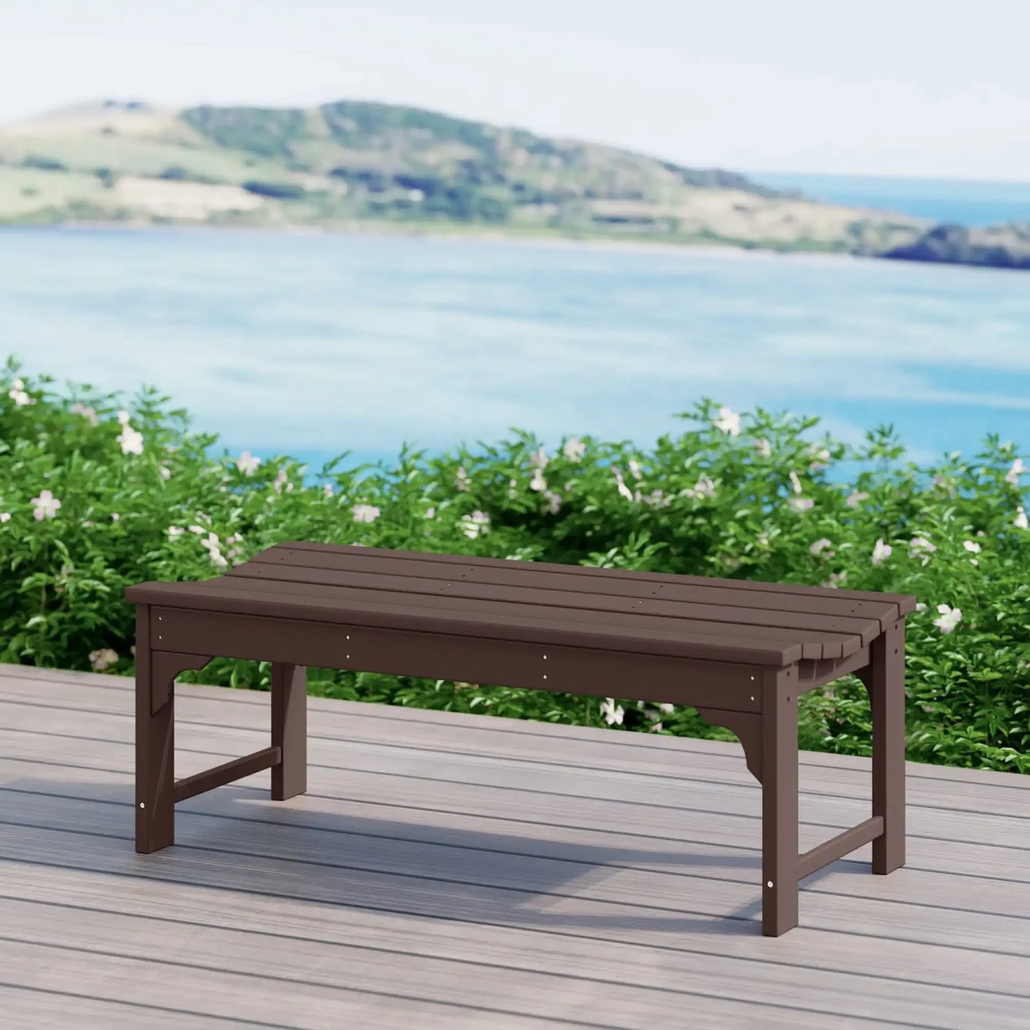Modern Backless Outdoor Garden Bench for Relaxing Spaces