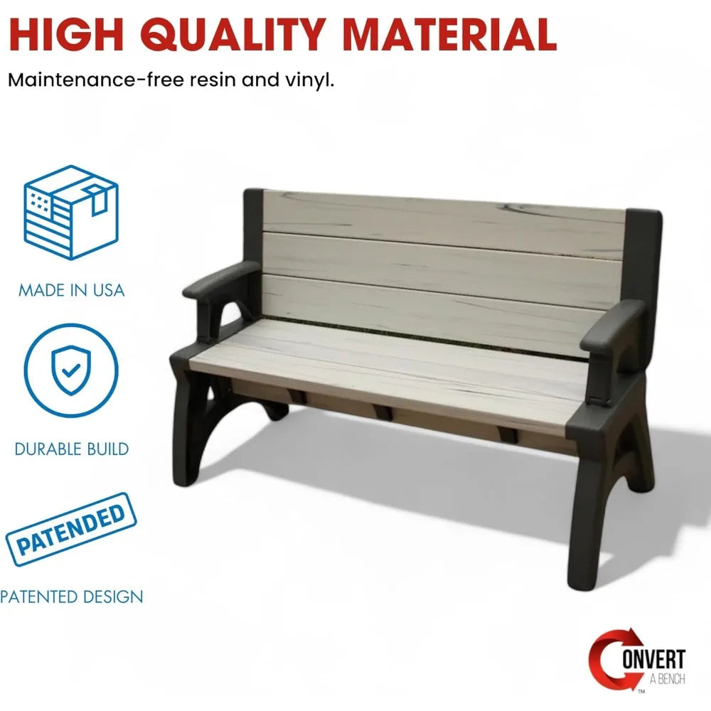 Foldable Outdoor Bench and Picnic Table for Space-Saving Comfort