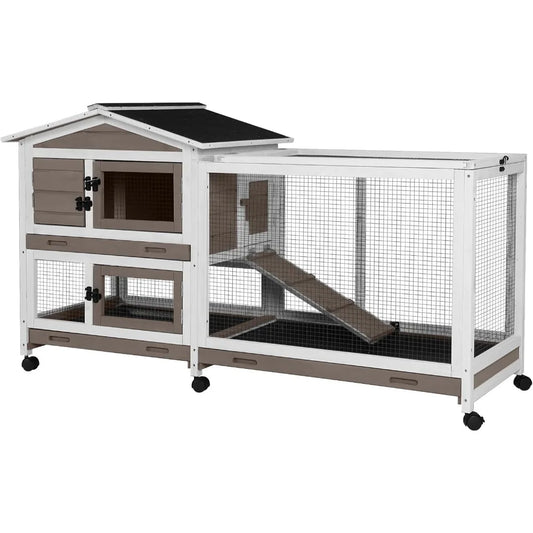 Rabbit Hutch Indoor Outdoor Cage for Bunnies and Guinea Pigs
