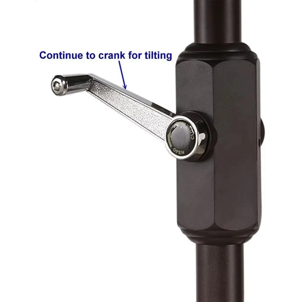 Outdoor Patio Umbrella with Crank and Tilt for Sun Protection
