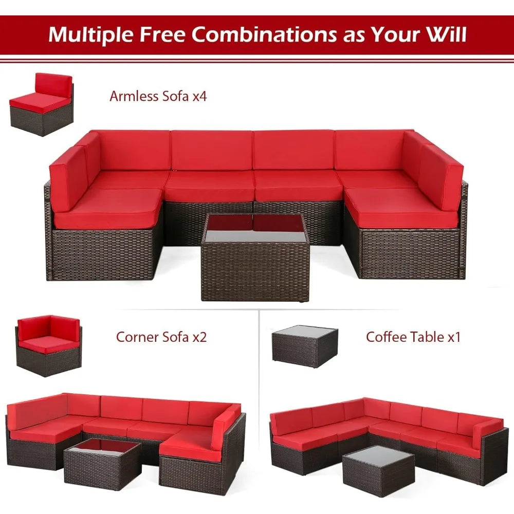 U-MAX Modern Outdoor Sectional Sofa Set with Cushions