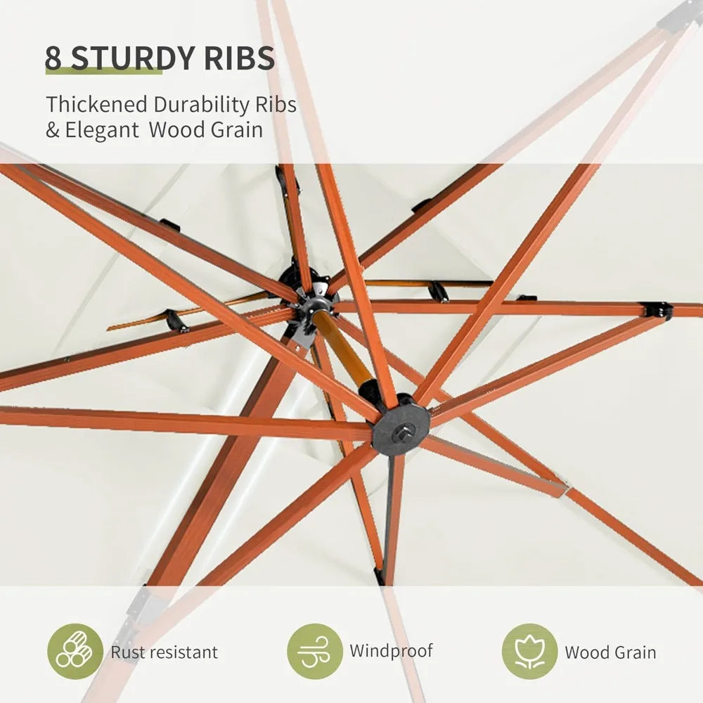 Deluxe Cantilever Patio Umbrella for Outdoor Sun Protection