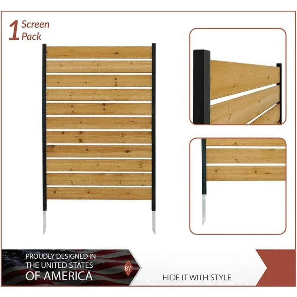 Concord Wood Outdoor Privacy Fence Screen for Trash Can Concealment