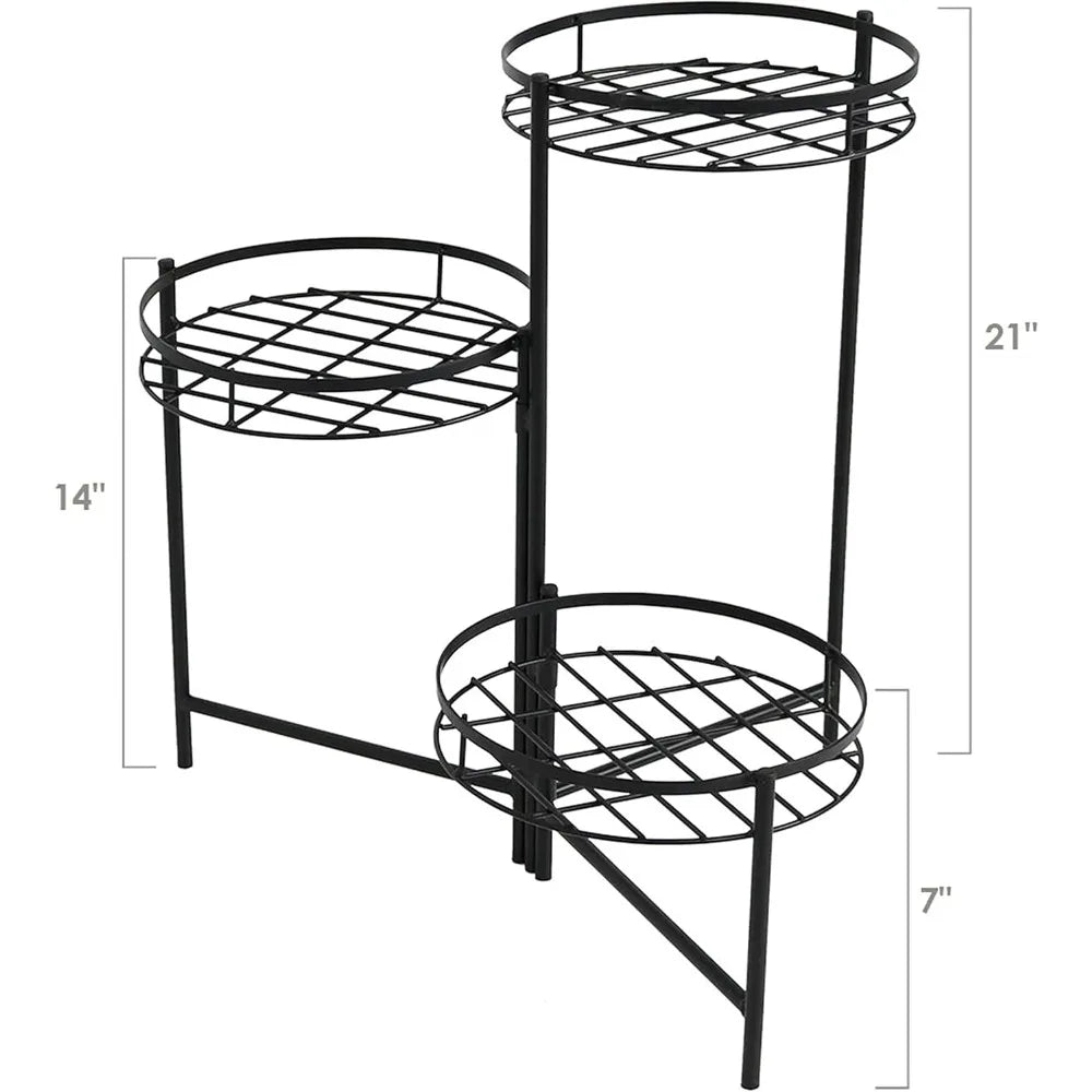 Metal 3-Tiered Plant Stand Set for Indoor Outdoor Use