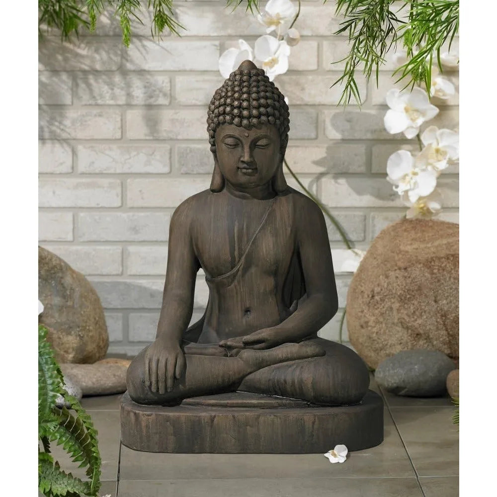 Sitting Buddha Statue Sculpture for Zen Outdoor Garden Decor