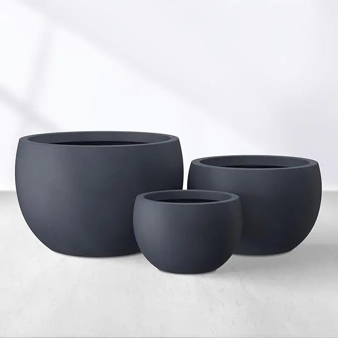 Stylish Concrete Plant Pots Set for Indoor and Outdoor Use
