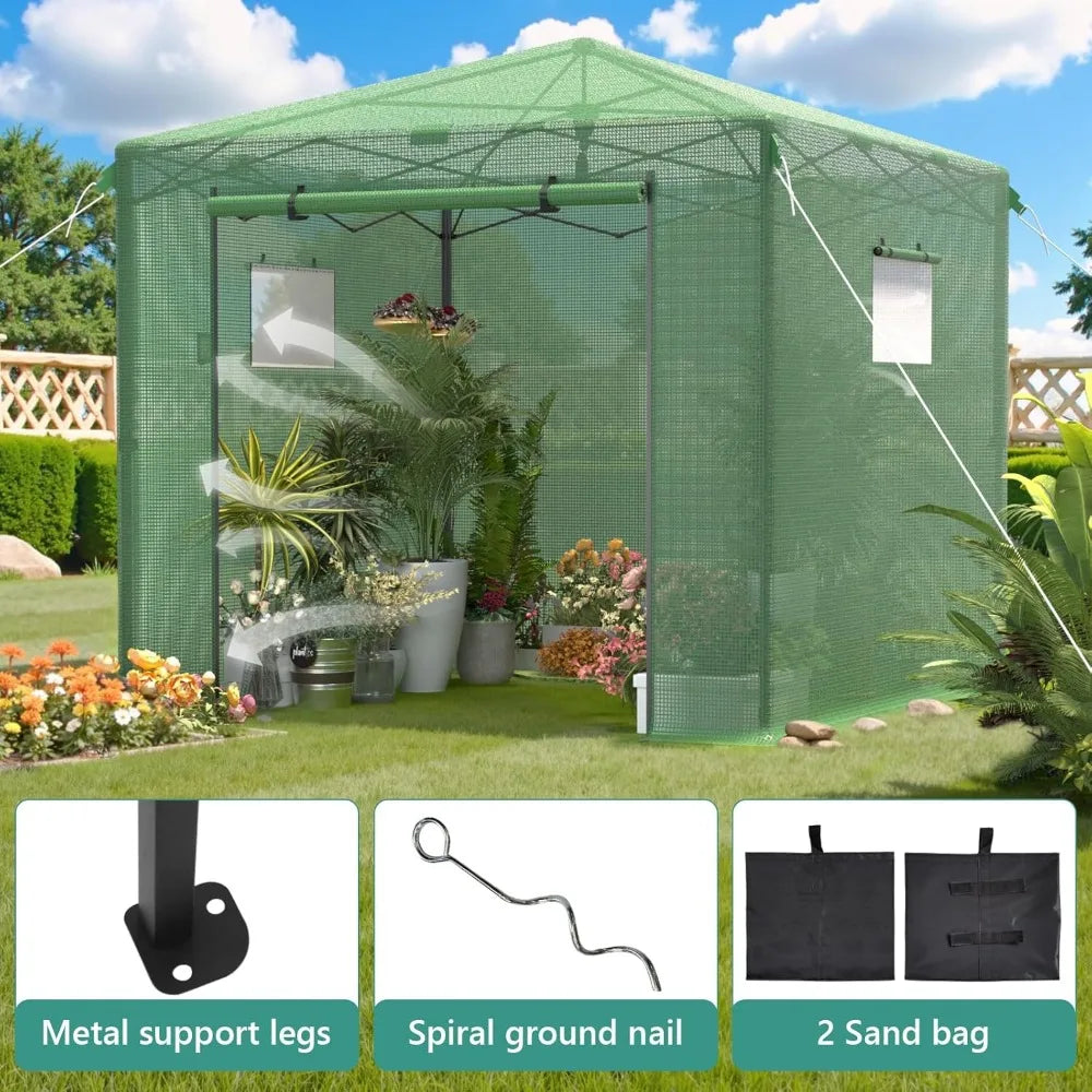 Portable Walk-In Greenhouse Kit for Easy Outdoor Gardening