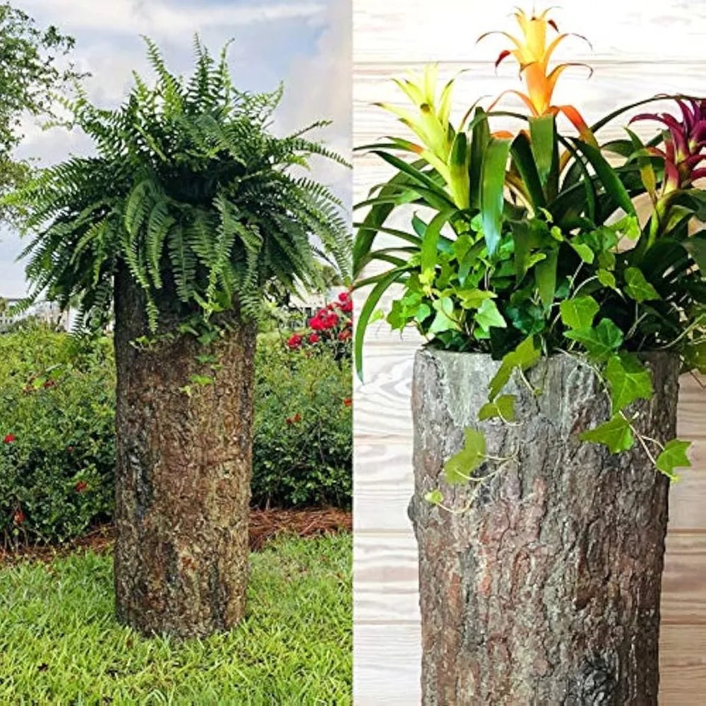 Large Hollow Log Planter for Outdoor Garden and Yard