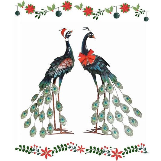 Outdoor Metal Peacock Statues for Garden and Home Decoration