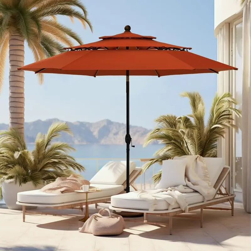 Outdoor Patio Umbrella with Auto-Tilt and UV Protection