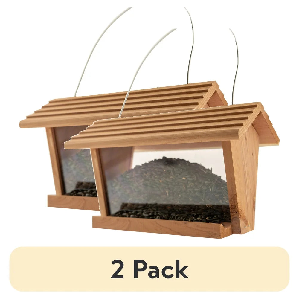Handmade Cedar Hopper Bird Feeder for Cardinals and Finches