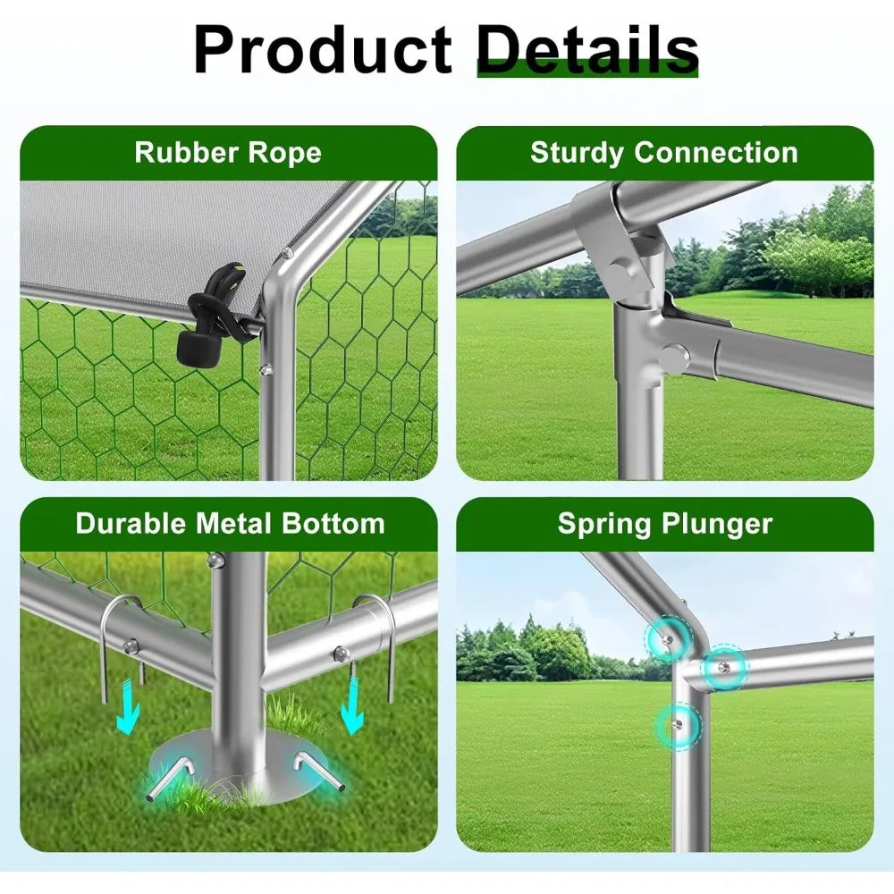 Large Walk-In Chicken Coop with Waterproof Cover and Durable Design