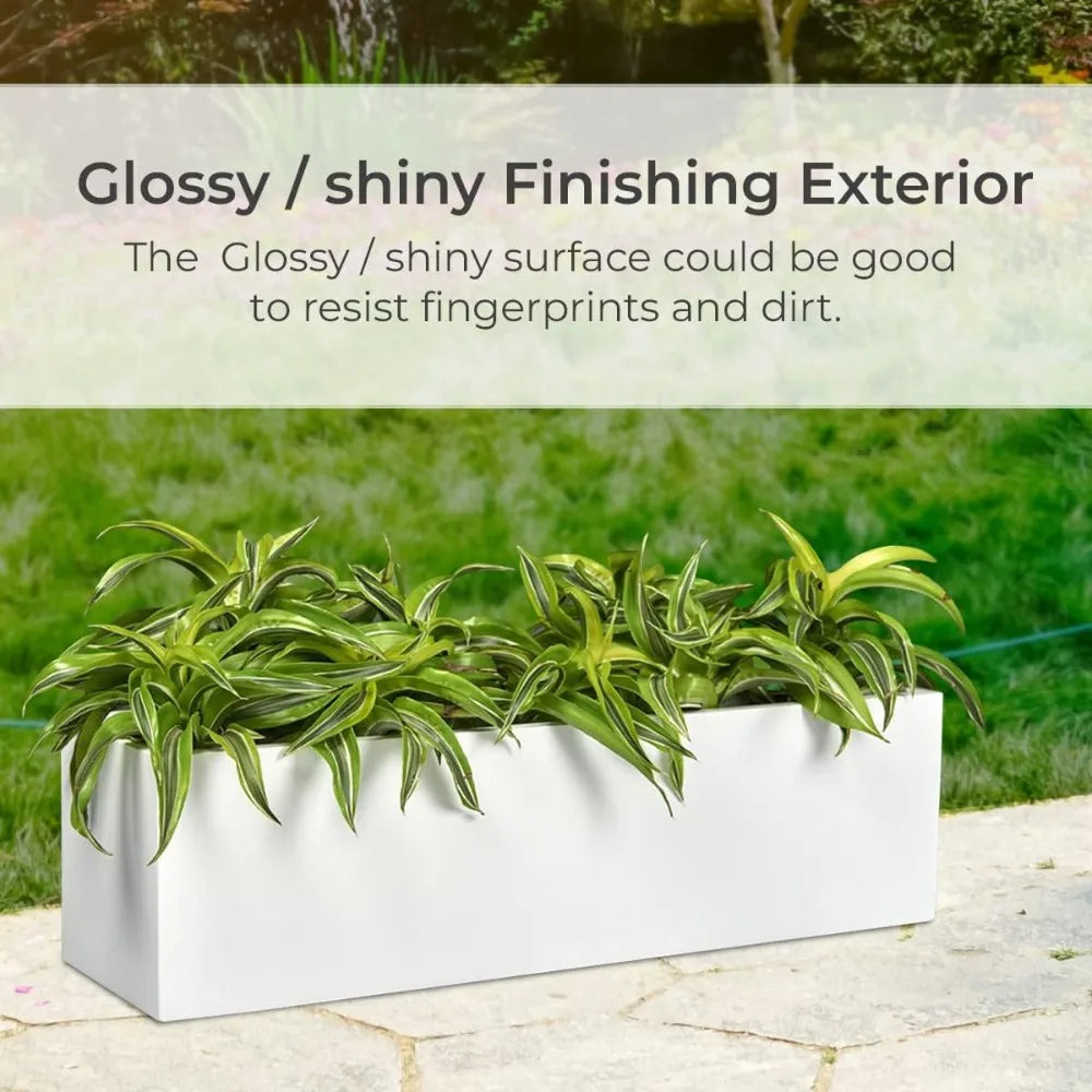 Modern White Balcony Planter Box for Elegant Outdoor Decor