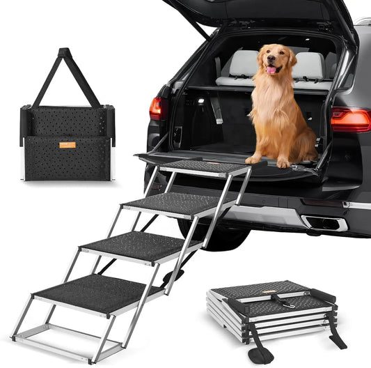 Folding Dog Car Steps with Nonslip Surface for Easy Access