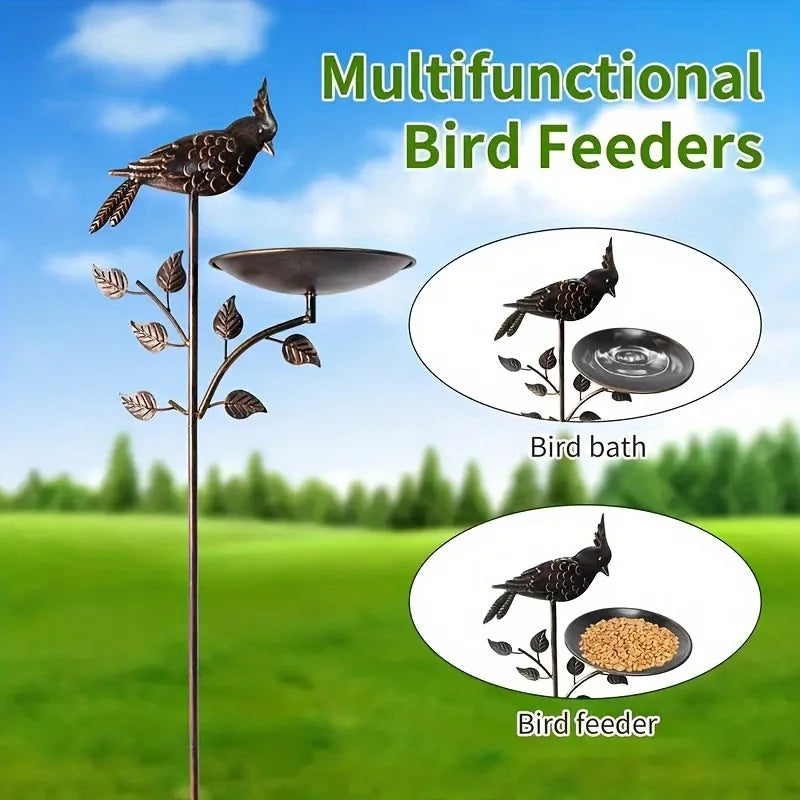 Metal Oriole Bird Feeder Stake for Outdoor Garden Wildlife