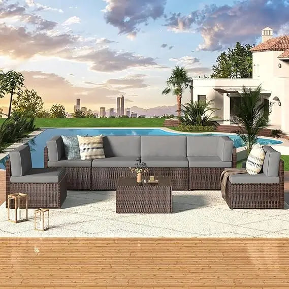 U-MAX Modern Outdoor Sectional Sofa Set with Cushions
