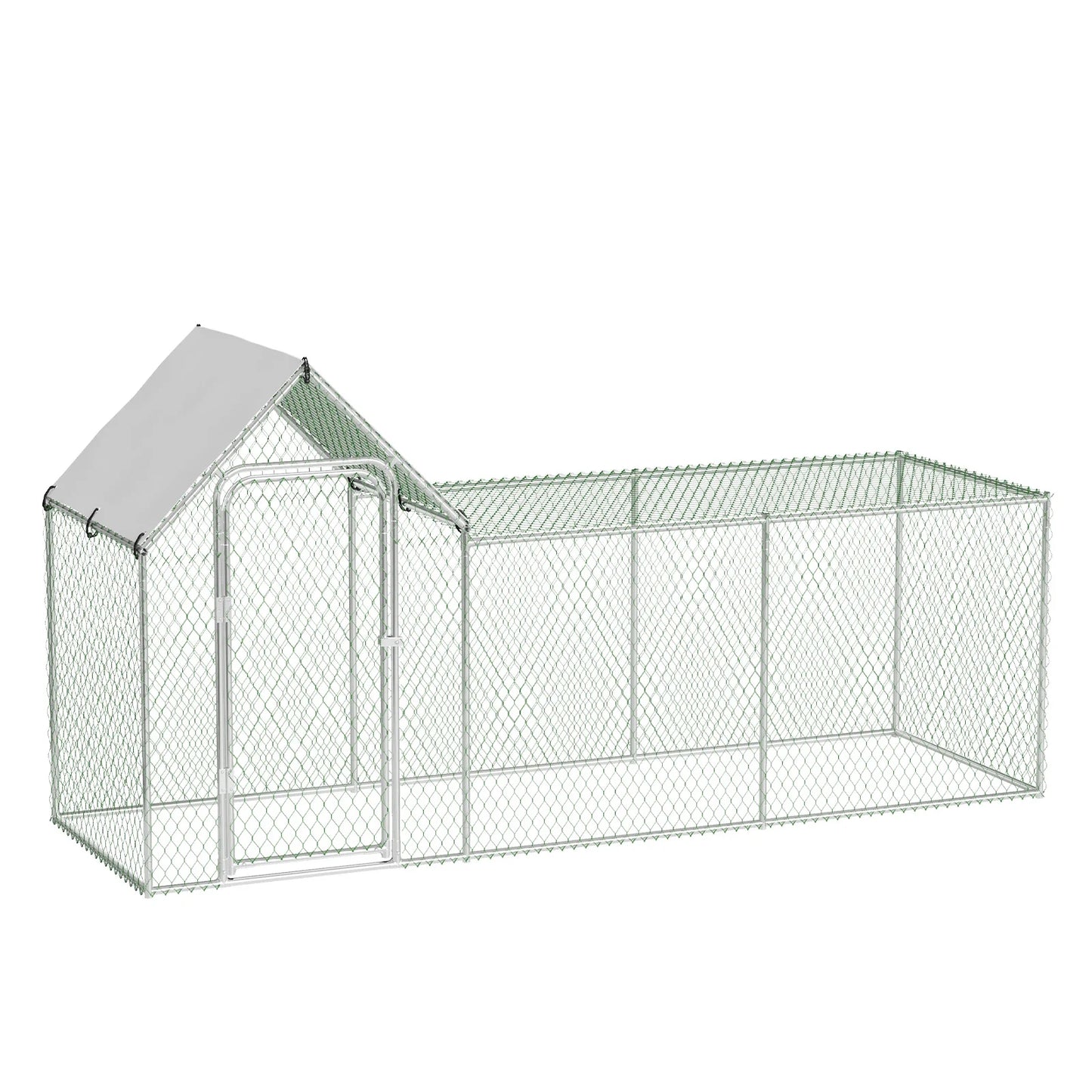Walk-in Metal Poultry Cage with Waterproof Cover for Chickens