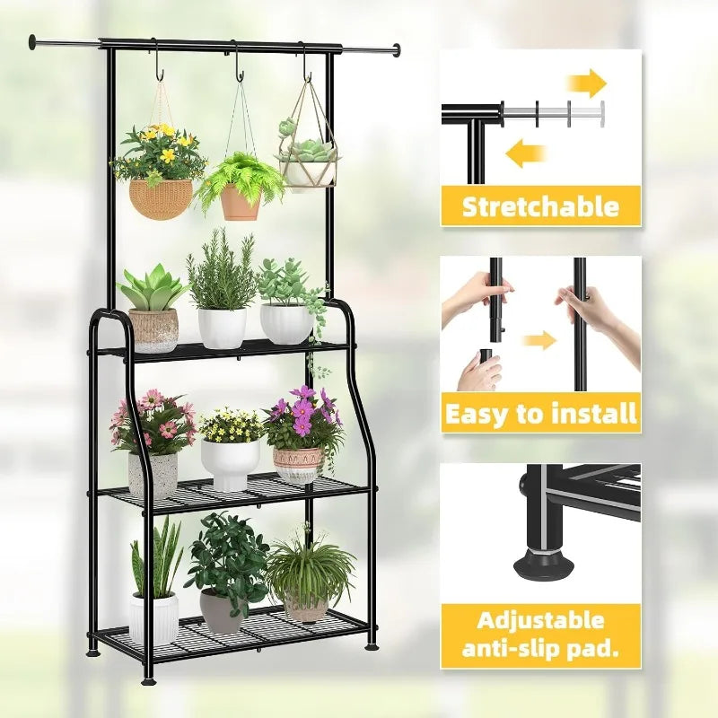Heavy Duty Metal Plant Stand for Indoor and Outdoor Use