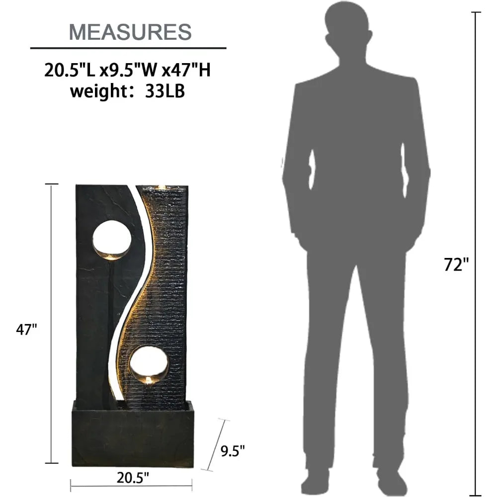 Outdoor Garden Water Fountain with Faux Rust Finish