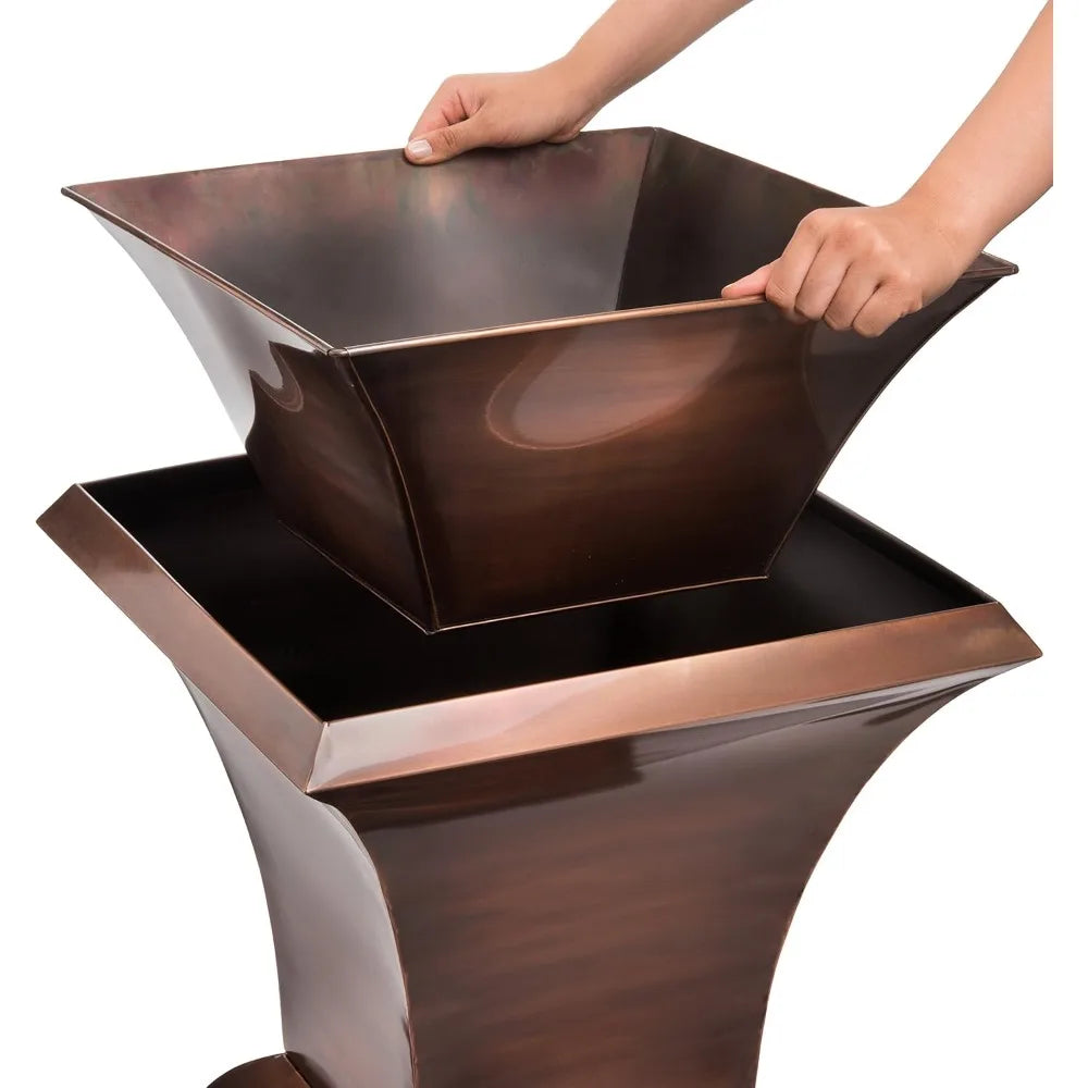 Tall Copper Decorative Planter for Indoor and Outdoor Gardens