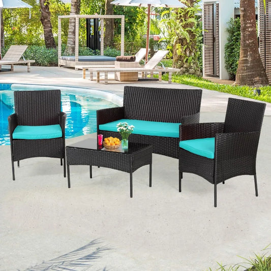 Outdoor Wicker Patio Conversation Furniture Set for Relaxation