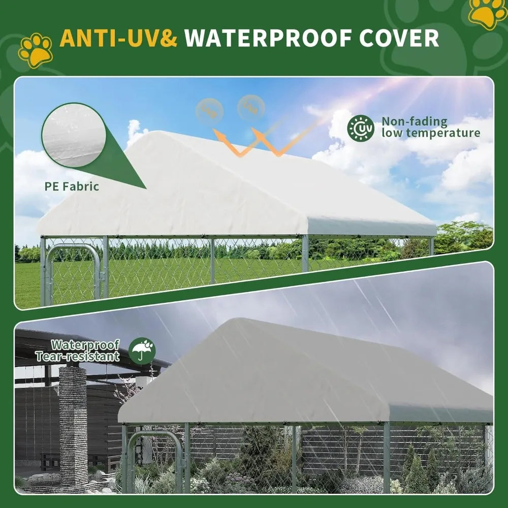Heavy Duty Outdoor Dog Kennel with UV and Rain Protection