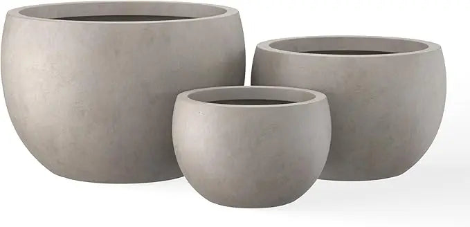 Stylish Concrete Plant Pots Set for Indoor and Outdoor Use