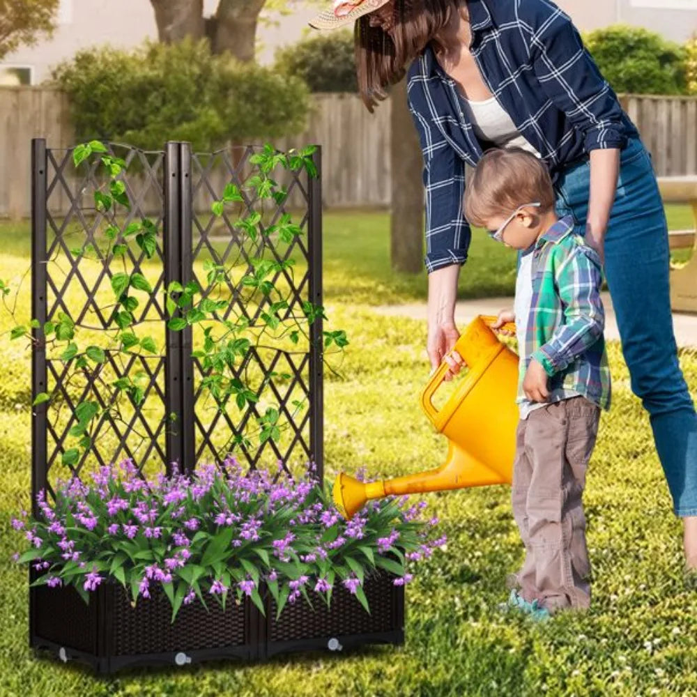 Wicker Trellis Planter Box for Beautiful Garden and Patio