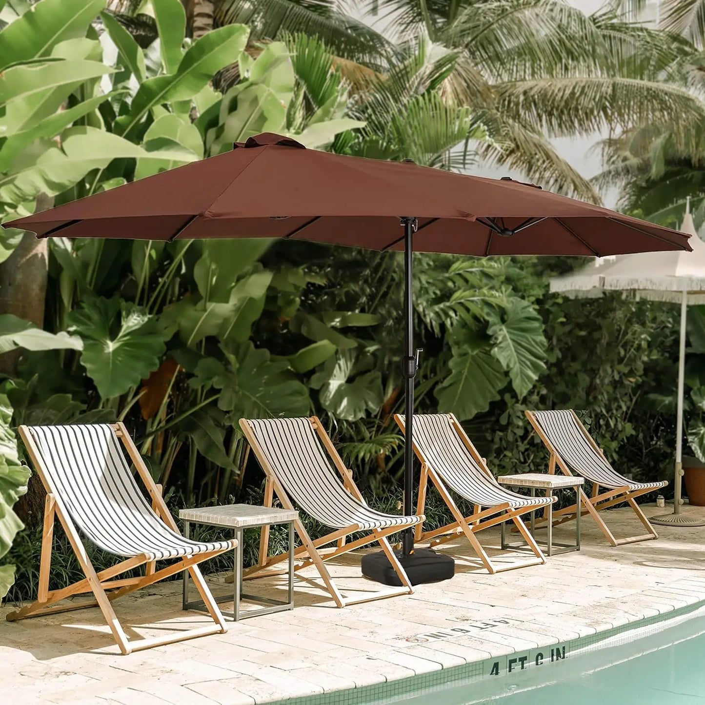 Double-Sided Outdoor Umbrella with Tilt and Crank For Comfort