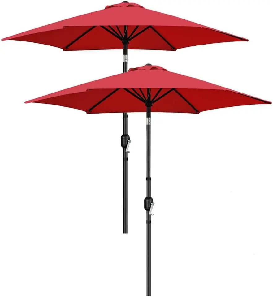 Outdoor Patio Umbrella with Push Button Tilt and Crank