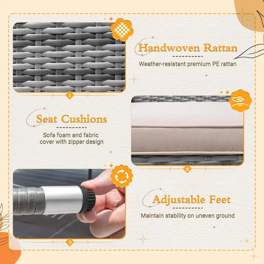 Modern 7 Piece Outdoor Dining Set with Soft Cushions