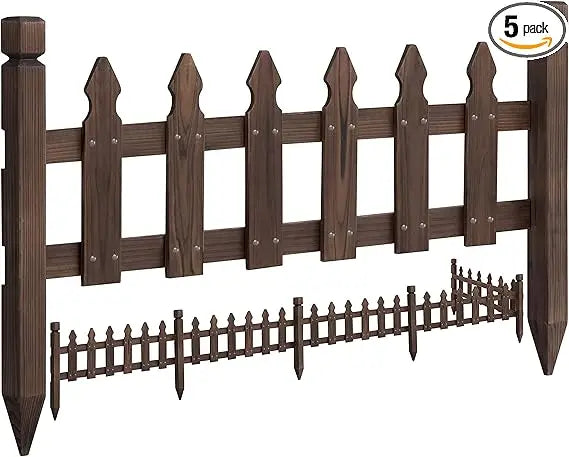 Wood Garden Fence Decorative Border for Patios and Yards